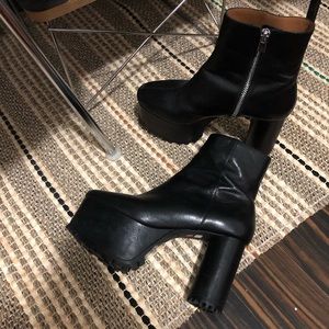 & Other Stories Leather Platform Ankle Boots